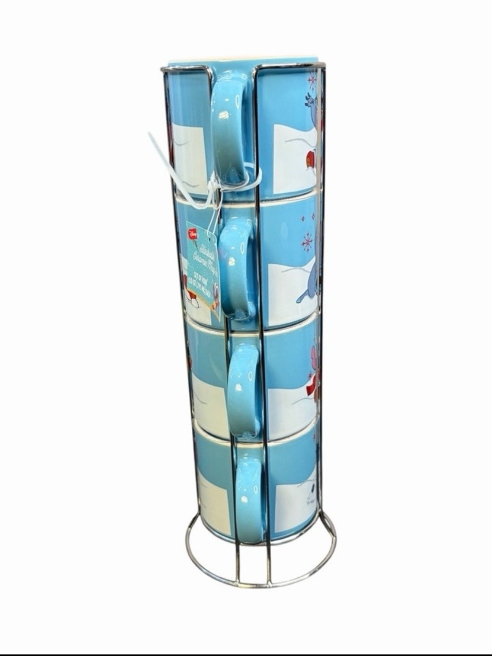 DISNEY LILO & STITCH HOLIDAY STACKABLE MUG SET WITH STAND — SET OF 4 — NWT - Picture 3 of 7